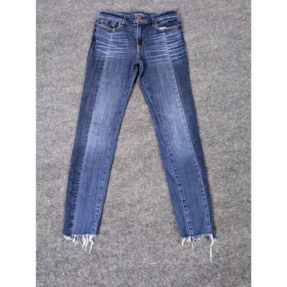 Abercrombie & Fitch Harper Super Skinny Jeans Medium Wash Raw Hem 26 2R
